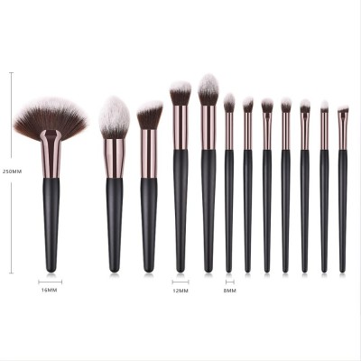 12 PCS Premium Synthetic Cosmetics Makeup Brushes Set Kit